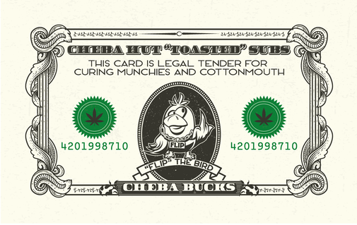 cheba hut bucks gift card design