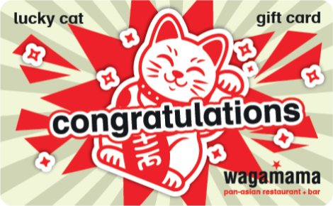 Wagamama congratulations lucky cat