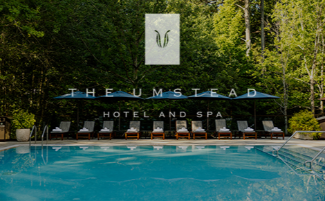 eGift card image of the pool with The Umstead logo