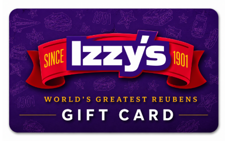 Design of Izzys' gift card. 