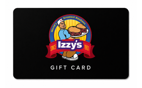 Izzys Logo on Black Background