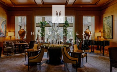 eGift card image of the lobby with The Umstead logo
