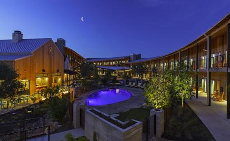 External night time shot of hotel