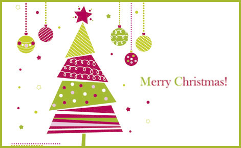 Christmas tree design with the text 