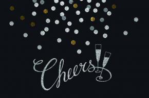 Image of champagne glasses with the text 