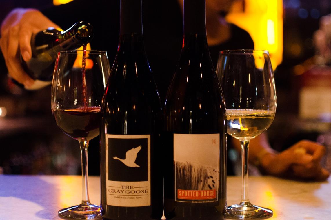 Image of wine bottles and glasses