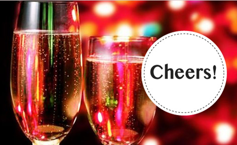 Image of champagne glasses with the text 