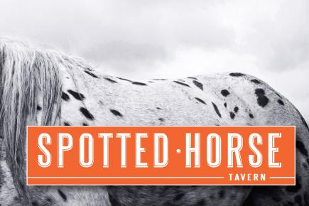 Image of a horse with the Spotted Horse logo