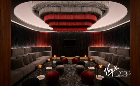 Gift card image of the seating area and the Virgin Hotel Nashville logo