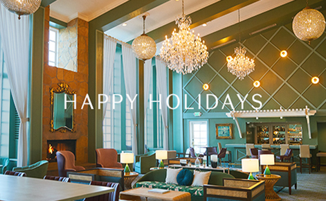 Gift card image reception with the text “HappY Holidays” 