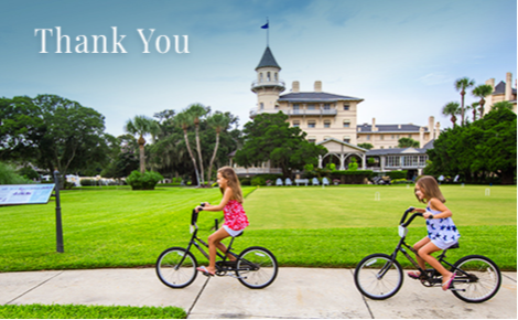 eGift card image of children cycling with the text 