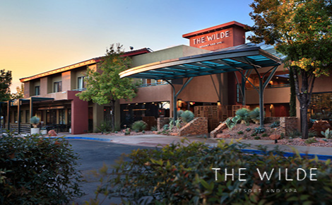 eGift card image of the exterior of the resort with the Wilde Resort & Spa logo