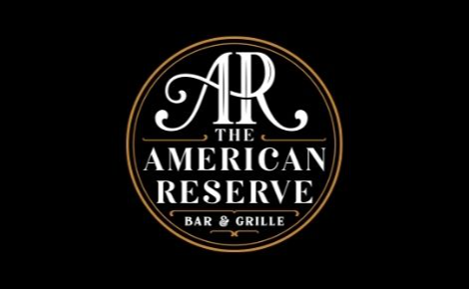 eGift card image of The American Reserve Bar and Grill logo on a black background 