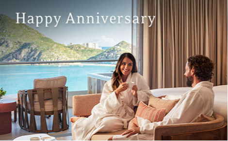eGift card image of a couple relaxing in their room with the text 