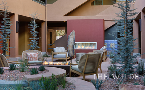 eGift card image of the Rascal Courtyard with the Wilde Resort & Spa logo
