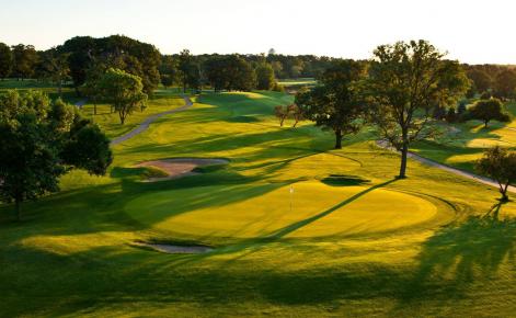 Golf Course from above at sunrise
