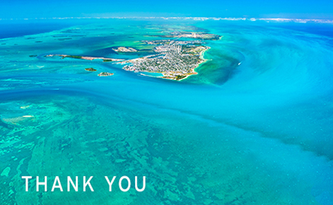 Gift card image of parasailing with the text “Thank you”