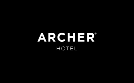 Gift card image of the Archer Hotel logo on a black background