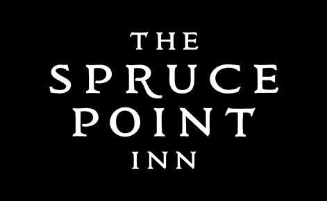 Gift card image of The Spruce Point Inn logo on a black background