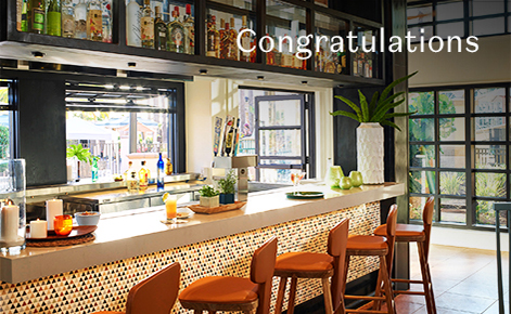 Gift Card image of the bar with the text “Congratulations”