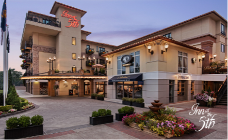 eGift card image of the exterior of the hotel and the Inn at the 5th logo