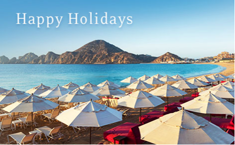 eGift card image of the sun loungers lined up along the beach with the text 