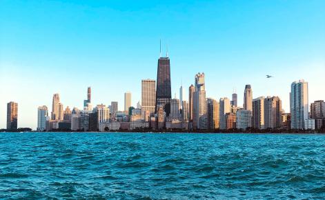 Chicago Skyline view from the lake