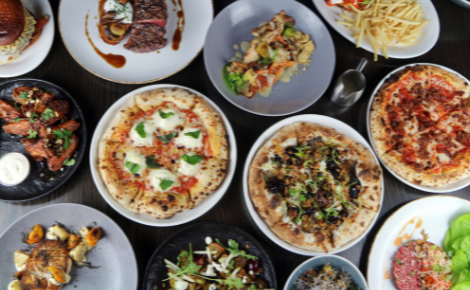 An assortment of dinner items on a table