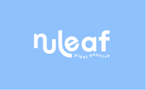 eGift card image of NuLeaf logo in white on a blue background