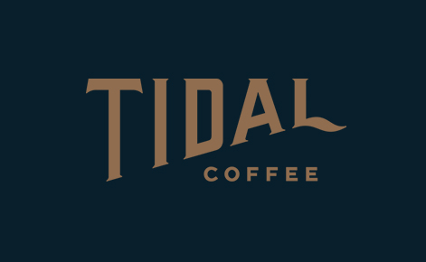 Gift card image of Tidal Coffee logo on a blue background