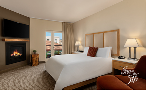 eGift card image of the hotel suite and the Inn at the 5th logo
