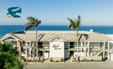 Gift Card showing a photo of the Beach Terrace hotel and ocean in the background, with a Beach Terrace bird icon.