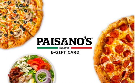 Paisano's digital gift card design