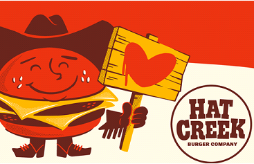 hat creek burger gift card design