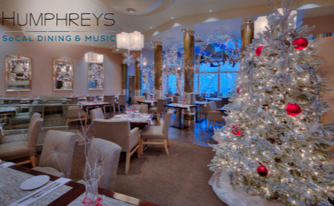eGift card image of the restaurant dressed with holiday decorations 