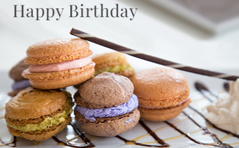 eGift card image of macarons and the text 