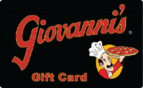 Giovannis Pizza physical gift card design