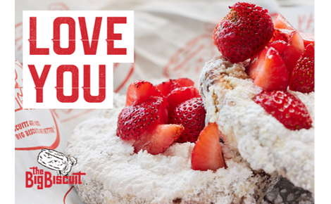 Text: Love you
Background Image: Bonuts topped with strawberries