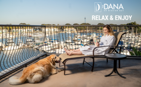 eGift card image of a guest and their dog with the text 