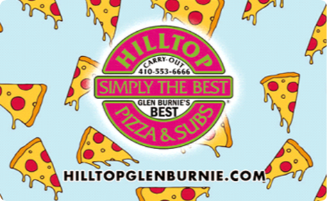 hilltop pizza physical gift card image
