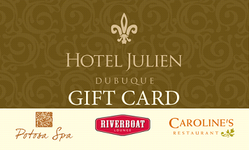 Hotel julien physical gift card design