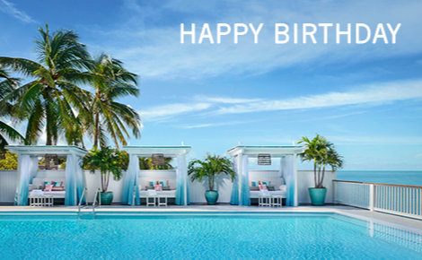 eGift card image of the pool area with the text 