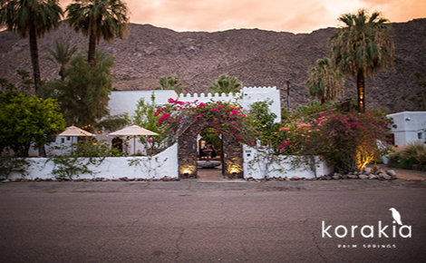 eGift card image of the front entrance to Korakia 